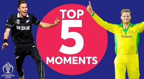 A Hat-Trick and Big Catches! – Australia vs New Zealand – Top 5 Moments – ICC Cricket World Cup 2019