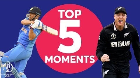 Guptill Neesham – India v New Zealand – Top 5 Moments – ICC Cricket World Cup 2019